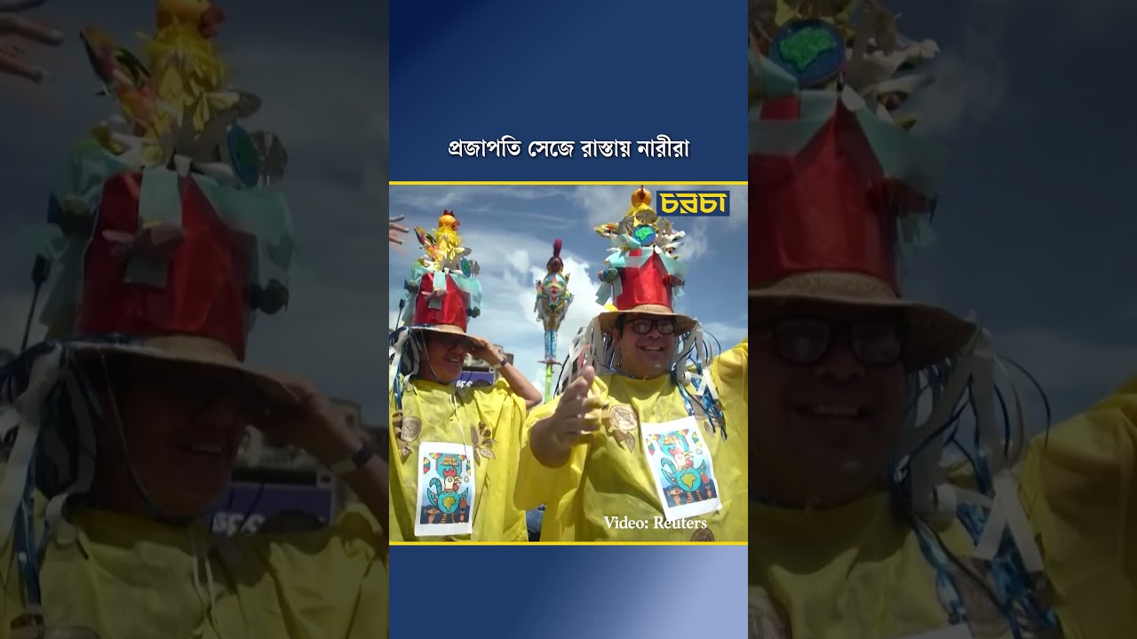 প্রজাপতি সেজে রাস্তায় নারীরা
