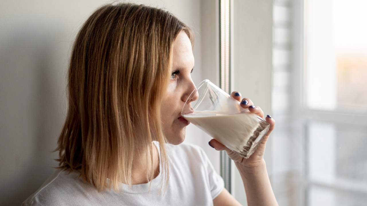 Drinking milk
