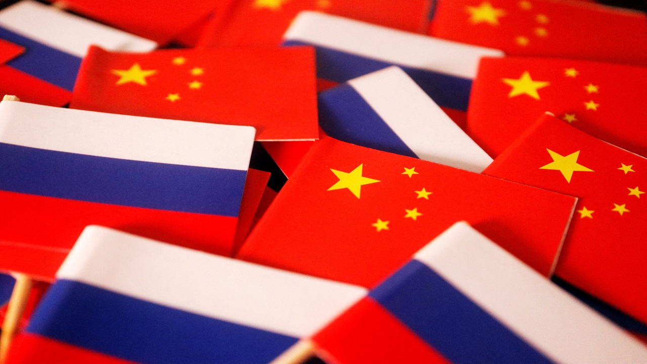 Russia-china flag